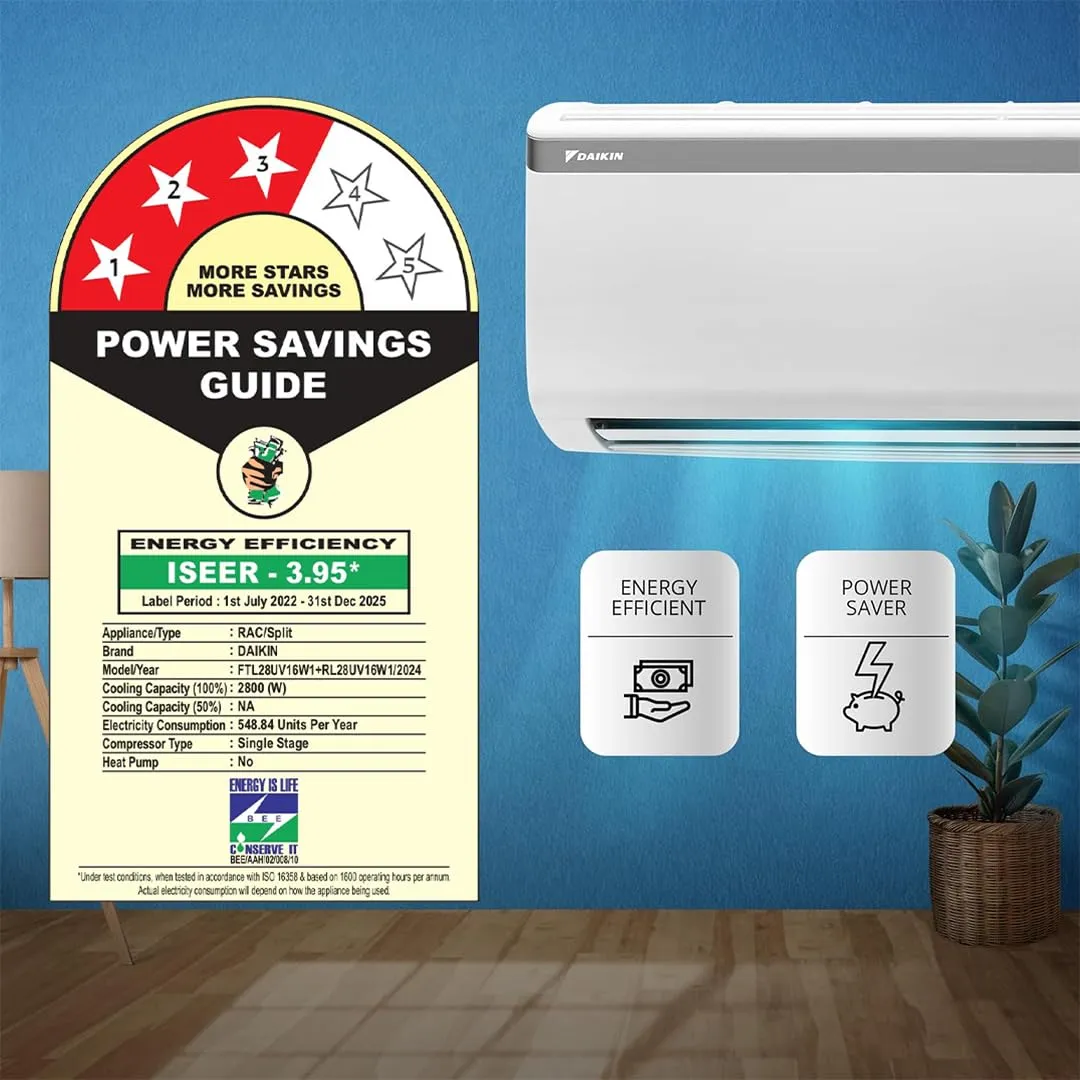 Daikin 0.8 Ton 3 Star, Fixed Speed Split AC (Copper, PM 2.5 Filter, 2022 Model, FTL28U, White) - Image 5