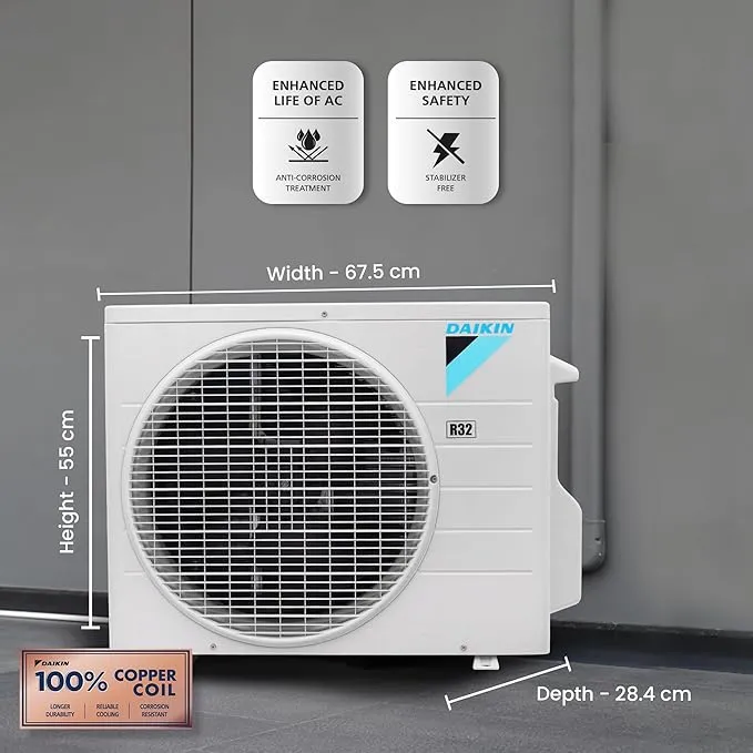 Daikin 0.8 Ton 3 Star, Fixed Speed Split AC (Copper, PM 2.5 Filter, 2022 Model, FTL28U, White) - Image 3