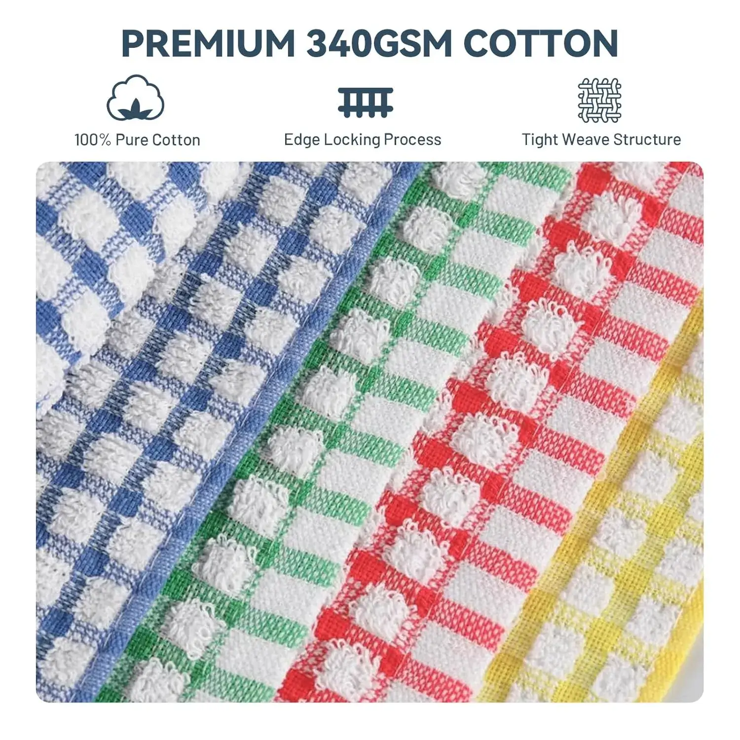 Egles Kitchen Dishcloths 12pcs 11x12 Inches Bulk Cotton Kitchen Dish Cloths Scrubbing Wash Cloths Sets (Mix Color) - Image 5