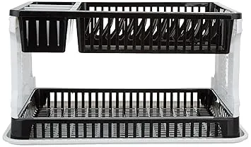 Amazon Brand - Solimo Plastic Dish Drainer, (Black, 51 cm * 33 cm * 27.2 cm) - Image 4